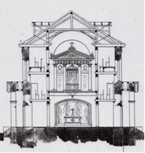 Kirchner, Kleinrudestedt, Querschnitt, 1839, Landeskirchenarchiv Eisenach.